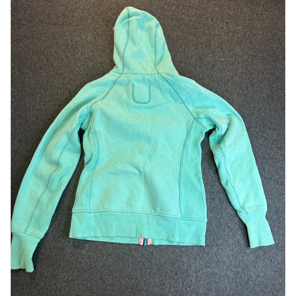 ivivva Girls Lululemon Practice Jacket Teal Full Zip Hoodie Thumbholes Size 14 - Picture 7 of 16